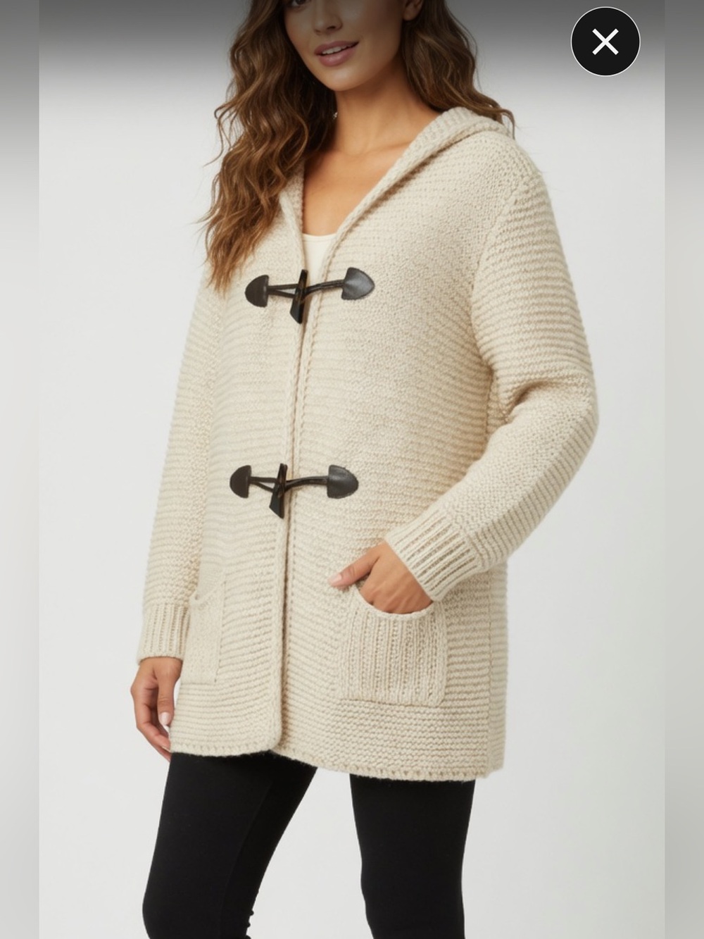 Italian Wool Blend Toggle Front Cardigan Sweater | Size M -Marv